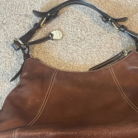 Dooney & Bourke Chocolate Brown Leather Hobo Bag - Picture 6 of 11